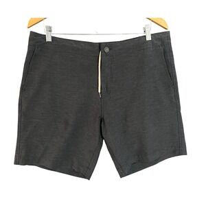 Faherty All Day Shorts Mens Charcoal Heather t Drawstring Casual Shorts Size 36